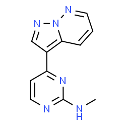 ChemSpider 2D Image | N-Methyl-4-(pyrazolo[1,5-b]pyridazin-3-yl)-2-pyrimidinamine | C11H10N6