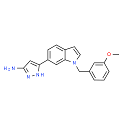 ChemSpider 2D Image | 5-[1-(3-Methoxybenzyl)-1H-indol-6-yl]-1H-pyrazol-3-amine | C19H18N4O