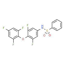 ChemSpider 2D Image | N-[3,5-Difluoro-4-(2,4,6-trifluorophenoxy)phenyl]benzenesulfonamide | C18H10F5NO3S