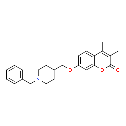 ChemSpider 2D Image | 7-[(1-Benzyl-4-piperidinyl)methoxy]-3,4-dimethyl-2H-chromen-2-one | C24H27NO3