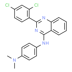 ChemSpider 2D Image | N'-[2-(2,4-Dichlorophenyl)-4-quinazolinyl]-N,N-dimethyl-1,4-benzenediamine | C22H18Cl2N4