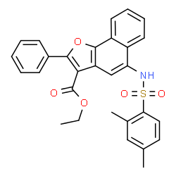 ChemSpider 2D Image | Ethyl 5-{[(2,4-dimethylphenyl)sulfonyl]amino}-2-phenylnaphtho[1,2-b]furan-3-carboxylate | C29H25NO5S