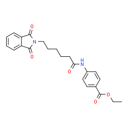 ChemSpider 2D Image | Ethyl 4-{[6-(1,3-dioxo-1,3-dihydro-2H-isoindol-2-yl)hexanoyl]amino}benzoate | C23H24N2O5