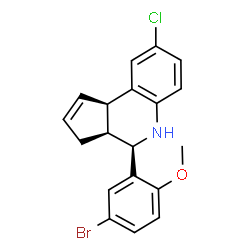 ChemSpider 2D Image | (3aS,4R,9bR)-4-(5-Bromo-2-methoxyphenyl)-8-chloro-3a,4,5,9b-tetrahydro-3H-cyclopenta[c]quinoline | C19H17BrClNO