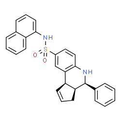 ChemSpider 2D Image | (3aS,4R,9bR)-N-(1-Naphthyl)-4-phenyl-3a,4,5,9b-tetrahydro-3H-cyclopenta[c]quinoline-8-sulfonamide | C28H24N2O2S