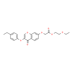 ChemSpider 2D Image | 2-Ethoxyethyl {[3-(4-ethylphenoxy)-4-oxo-4H-chromen-7-yl]oxy}acetate | C23H24O7