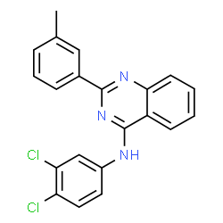 ChemSpider 2D Image | N-(3,4-Dichlorophenyl)-2-(3-methylphenyl)-4-quinazolinamine | C21H15Cl2N3