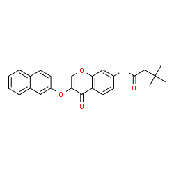 ChemSpider 2D Image | 3-(2-Naphthyloxy)-4-oxo-4H-chromen-7-yl 3,3-dimethylbutanoate | C25H22O5
