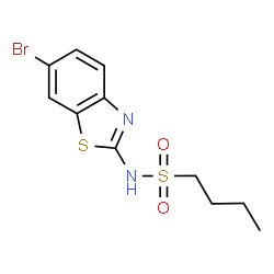 ChemSpider 2D Image | N-(6-Bromo-1,3-benzothiazol-2-yl)-1-butanesulfonamide | C11H13BrN2O2S2