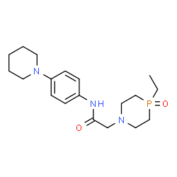 ChemSpider 2D Image | 2-(4-Ethyl-4-oxido-1,4-azaphosphinan-1-yl)-N-[4-(1-piperidinyl)phenyl]acetamide | C19H30N3O2P