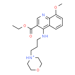 ChemSpider 2D Image | 4-(3-{[3-(Ethoxycarbonyl)-8-methoxy-4-quinolinyl]amino}propyl)morpholin-4-ium | C20H28N3O4