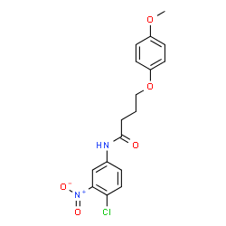 ChemSpider 2D Image | N-(4-Chloro-3-nitrophenyl)-4-(4-methoxyphenoxy)butanamide | C17H17ClN2O5