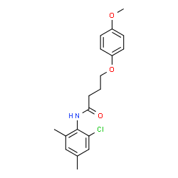 ChemSpider 2D Image | N-(2-Chloro-4,6-dimethylphenyl)-4-(4-methoxyphenoxy)butanamide | C19H22ClNO3