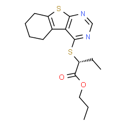 ChemSpider 2D Image | Propyl (2R)-2-(5,6,7,8-tetrahydro[1]benzothieno[2,3-d]pyrimidin-4-ylsulfanyl)butanoate | C17H22N2O2S2