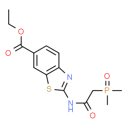 ChemSpider 2D Image | Ethyl 2-{[(dimethylphosphoryl)acetyl]amino}-1,3-benzothiazole-6-carboxylate | C14H17N2O4PS