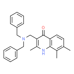 ChemSpider 2D Image | 3-[(dibenzylamino)methyl]-2,7,8-trimethylquinolin-4-ol | C27H28N2O