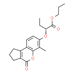 ChemSpider 2D Image | Propyl (2R)-2-[(6-methyl-4-oxo-1,2,3,4-tetrahydrocyclopenta[c]chromen-7-yl)oxy]butanoate | C20H24O5