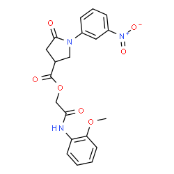 ChemSpider 2D Image | 2-[(2-Methoxyphenyl)amino]-2-oxoethyl 1-(3-nitrophenyl)-5-oxo-3-pyrrolidinecarboxylate | C20H19N3O7