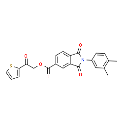 ChemSpider 2D Image | 2-Oxo-2-(2-thienyl)ethyl 2-(3,4-dimethylphenyl)-1,3-dioxo-5-isoindolinecarboxylate | C23H17NO5S