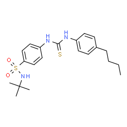 ChemSpider 2D Image | 4-{[(4-Butylphenyl)carbamothioyl]amino}-N-(2-methyl-2-propanyl)benzenesulfonamide | C21H29N3O2S2