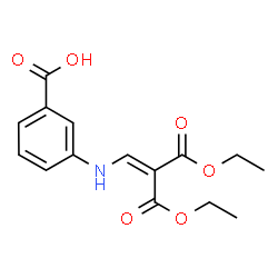 ChemSpider 2D Image | 3-{[3-Ethoxy-2-(ethoxycarbonyl)-3-oxo-1-propen-1-yl]amino}benzoic acid | C15H17NO6