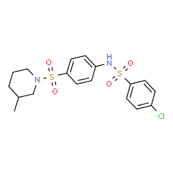 ChemSpider 2D Image | 4-Chloro-N-{4-[(3-methyl-1-piperidinyl)sulfonyl]phenyl}benzenesulfonamide | C18H21ClN2O4S2
