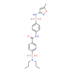 ChemSpider 2D Image | 4-(Dipropylsulfamoyl)-N-{4-[(5-methyl-1,2-oxazol-3-yl)sulfamoyl]phenyl}benzamide | C23H28N4O6S2