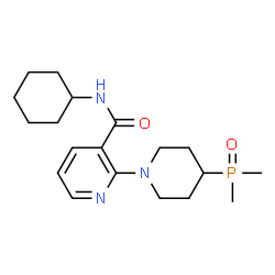 ChemSpider 2D Image | N-Cyclohexyl-2-[4-(dimethylphosphoryl)-1-piperidinyl]nicotinamide | C19H30N3O2P