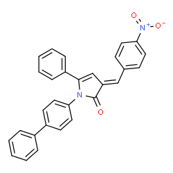 ChemSpider 2D Image | (3E)-1-(4-Biphenylyl)-3-(4-nitrobenzylidene)-5-phenyl-1,3-dihydro-2H-pyrrol-2-one | C29H20N2O3