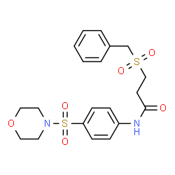 ChemSpider 2D Image | 3-(Benzylsulfonyl)-N-[4-(4-morpholinylsulfonyl)phenyl]propanamide | C20H24N2O6S2