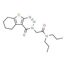 ChemSpider 2D Image | 2-(4-Oxo-5,6,7,8-tetrahydro[1]benzothieno[2,3-d][1,2,3]triazin-3(4H)-yl)-N,N-dipropylacetamide | C17H24N4O2S