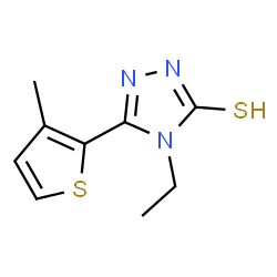ChemSpider 2D Image | 4-Ethyl-5-(3-methyl-2-thienyl)-4H-1,2,4-triazole-3-thiol | C9H11N3S2