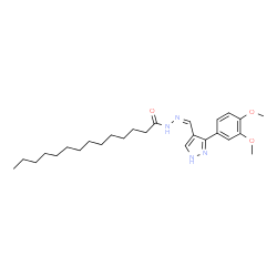 ChemSpider 2D Image | N'-{(Z)-[3-(3,4-Dimethoxyphenyl)-1H-pyrazol-4-yl]methylene}tetradecanehydrazide | C26H40N4O3