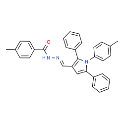ChemSpider 2D Image | 4-Methyl-N'-{(E)-[1-(4-methylphenyl)-2,5-diphenyl-1H-pyrrol-3-yl]methylene}benzohydrazide | C32H27N3O