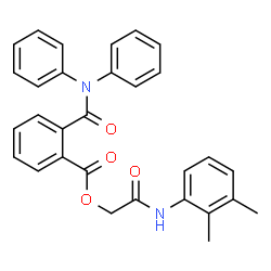 ChemSpider 2D Image | 2-[(2,3-Dimethylphenyl)amino]-2-oxoethyl 2-(diphenylcarbamoyl)benzoate | C30H26N2O4