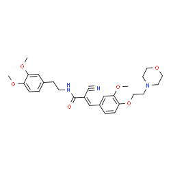 ChemSpider 2D Image | (2E)-2-Cyano-N-[2-(3,4-dimethoxyphenyl)ethyl]-3-{3-methoxy-4-[2-(4-morpholinyl)ethoxy]phenyl}acrylamide | C27H33N3O6