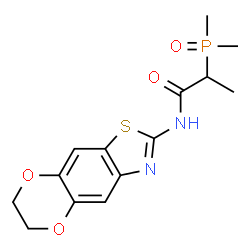 ChemSpider 2D Image | N-(6,7-Dihydro[1,4]dioxino[2,3-f][1,3]benzothiazol-2-yl)-2-(dimethylphosphoryl)propanamide | C14H17N2O4PS