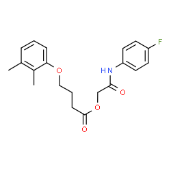 ChemSpider 2D Image | 2-[(4-Fluorophenyl)amino]-2-oxoethyl 4-(2,3-dimethylphenoxy)butanoate | C20H22FNO4