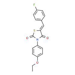 ChemSpider 2D Image | (5Z)-3-(4-Ethoxyphenyl)-5-(4-fluorobenzylidene)-1,3-thiazolidine-2,4-dione | C18H14FNO3S