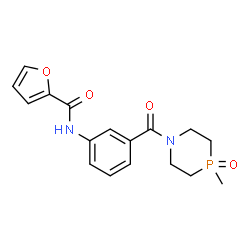 ChemSpider 2D Image | N-{3-[(4-Methyl-4-oxido-1,4-azaphosphinan-1-yl)carbonyl]phenyl}-2-furamide | C17H19N2O4P
