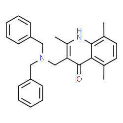ChemSpider 2D Image | 3-[(Dibenzylamino)methyl]-2,5,8-trimethylquinolin-4-ol | C27H28N2O