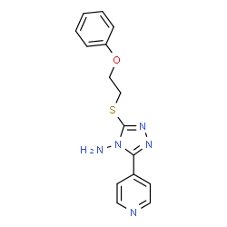 ChemSpider 2D Image | 3-[(2-Phenoxyethyl)sulfanyl]-5-(4-pyridinyl)-4H-1,2,4-triazol-4-amine | C15H15N5OS