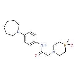 ChemSpider 2D Image | N-[4-(1-Azepanyl)phenyl]-2-(4-methyl-4-oxido-1,4-azaphosphinan-1-yl)acetamide | C19H30N3O2P