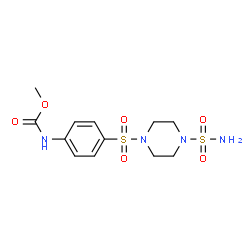 ChemSpider 2D Image | Methyl {4-[(4-sulfamoyl-1-piperazinyl)sulfonyl]phenyl}carbamate | C12H18N4O6S2