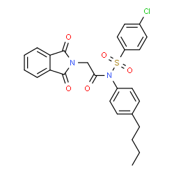 ChemSpider 2D Image | N-(4-Butylphenyl)-N-[(4-chlorophenyl)sulfonyl]-2-(1,3-dioxo-1,3-dihydro-2H-isoindol-2-yl)acetamide | C26H23ClN2O5S