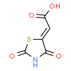ChemSpider 2D Image | (Z)-2-(2,4-Dioxothiazolidin-5-ylidene)acetic acid | C5H3NO4S