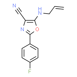 ChemSpider 2D Image | 5-(Allylamino)-2-(4-fluorophenyl)-1,3-oxazole-4-carbonitrile | C13H10FN3O