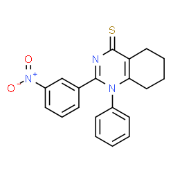 ChemSpider 2D Image | 2-(3-Nitrophenyl)-1-phenyl-5,6,7,8-tetrahydro-4(1H)-quinazolinethione | C20H17N3O2S