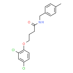 ChemSpider 2D Image | 4-(2,4-Dichlorophenoxy)-N-(4-methylbenzyl)butanamide | C18H19Cl2NO2