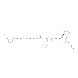 ChemSpider 2D Image | (2R)-1-[(13Z)-13-Docosenoyloxy]-3-(phosphonooxy)-2-propanyl (5Z,9alpha,13E,15S)-9,15-dihydroxy-11-oxoprosta-5,13-dien-1-oate | C45H79O11P